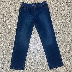 Boys Lands End Stretch Waist Size 14-16 Husky Blue Jeans.